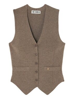 ETERNE Paige Cashmere Vest in Millet XS/S NWT